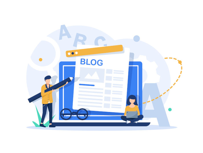 wektorowy rysunek prowadzenie bloga