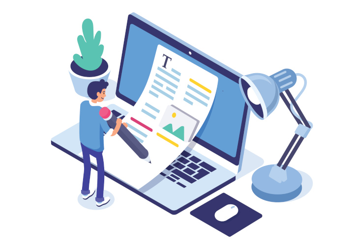 wektorowy rysunek seo copywritera